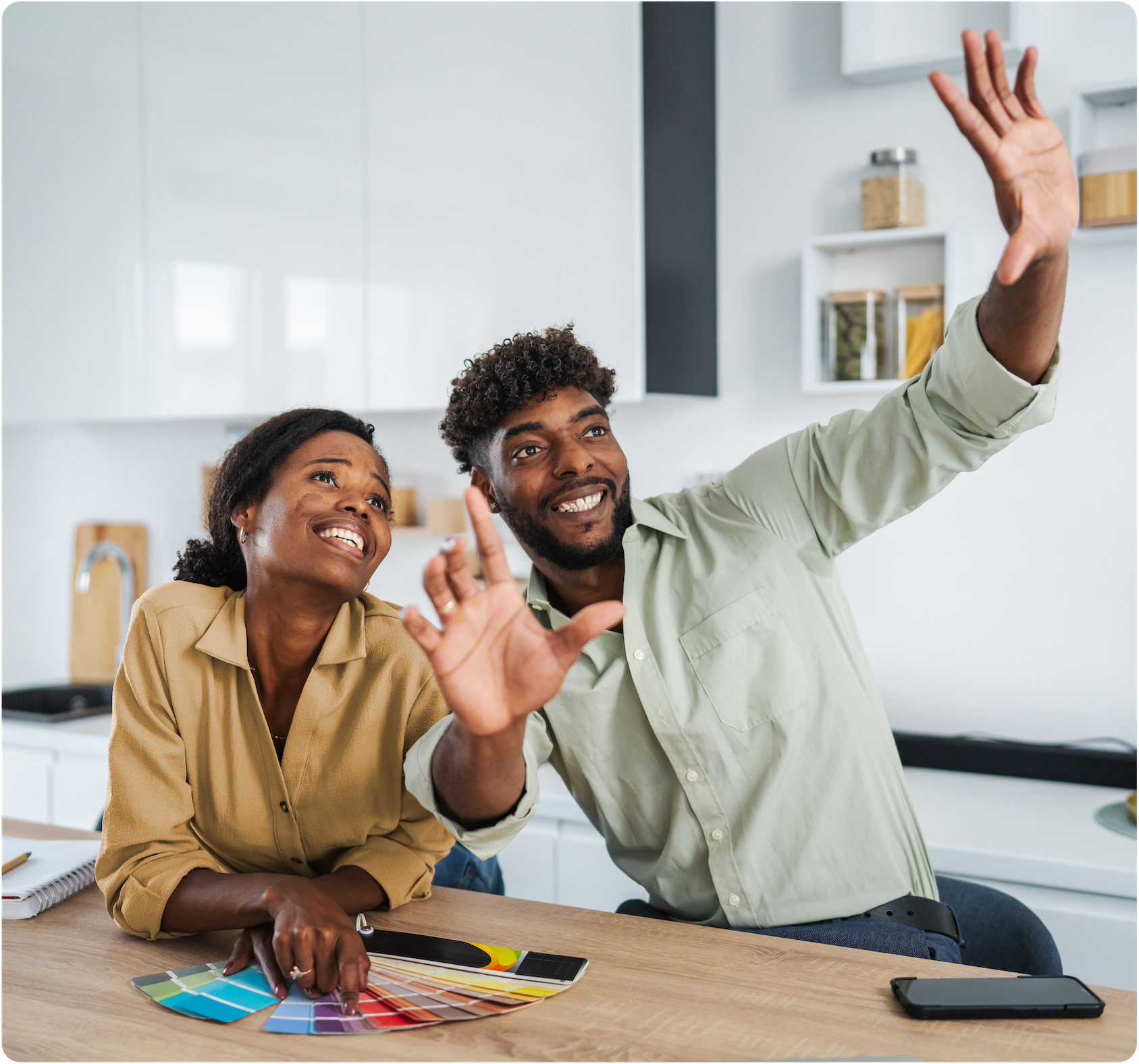 Man and woman smiling